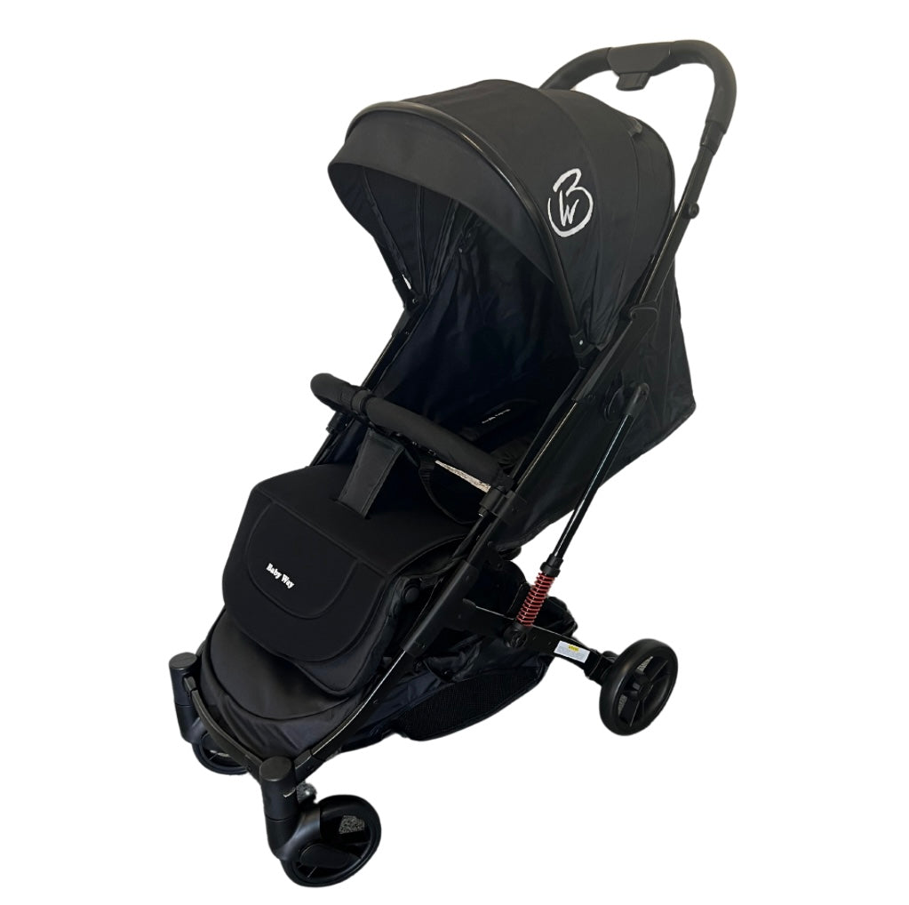 Compact Travel Stroller – Lightweight Folding Pram with Cup Holder (Black)