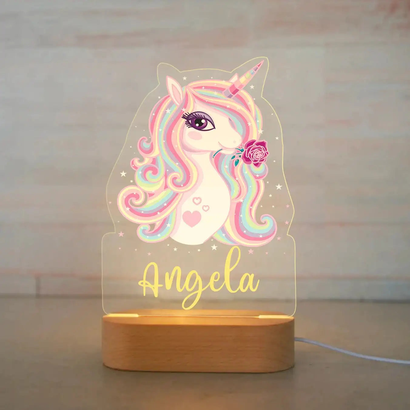 Personalized Animal Night Light - Custom Name LED Lamp for Nursery