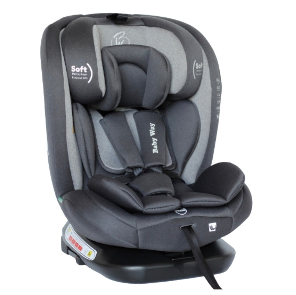 All-Rider 360° Rotating i-Size Car Seat – ISOFIX & Top Tether (Grey)