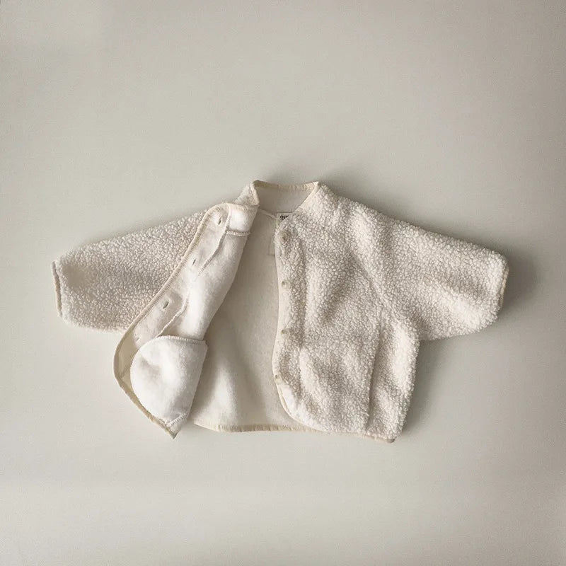 Korean Style Kids Winter Coat - Cozy Lamb Wool Padded Jacket