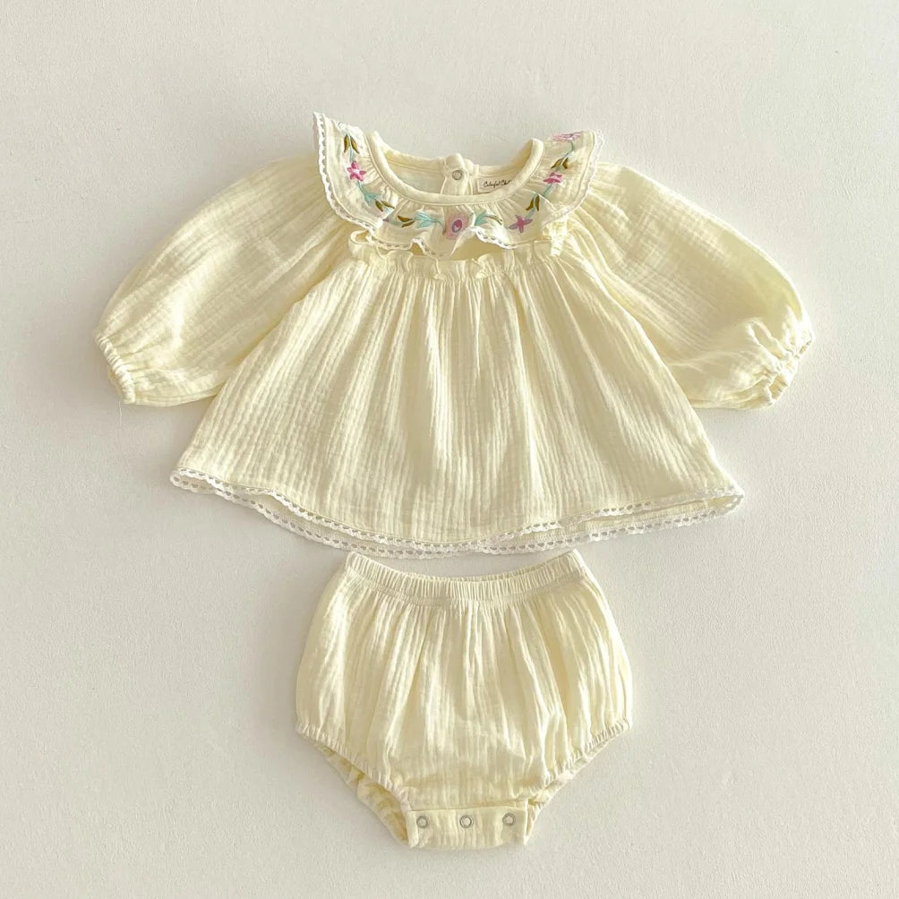 Elegant Vintage Lace Baby Girl Jumpsuit - Timeless Spring & Fall Outfit