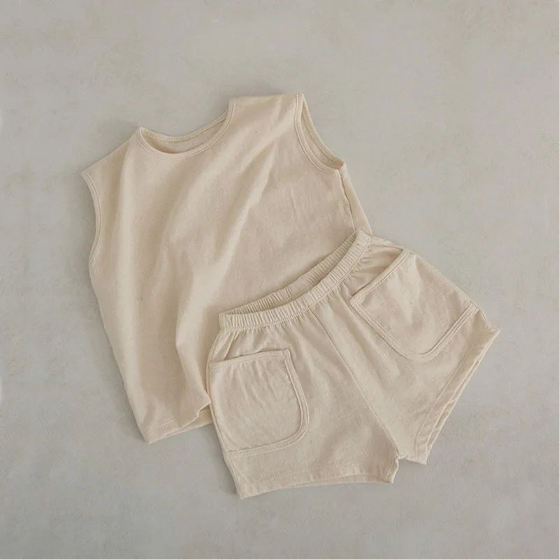Premium Cotton Baby Tank Top & Shorts Set - Summer Essentials