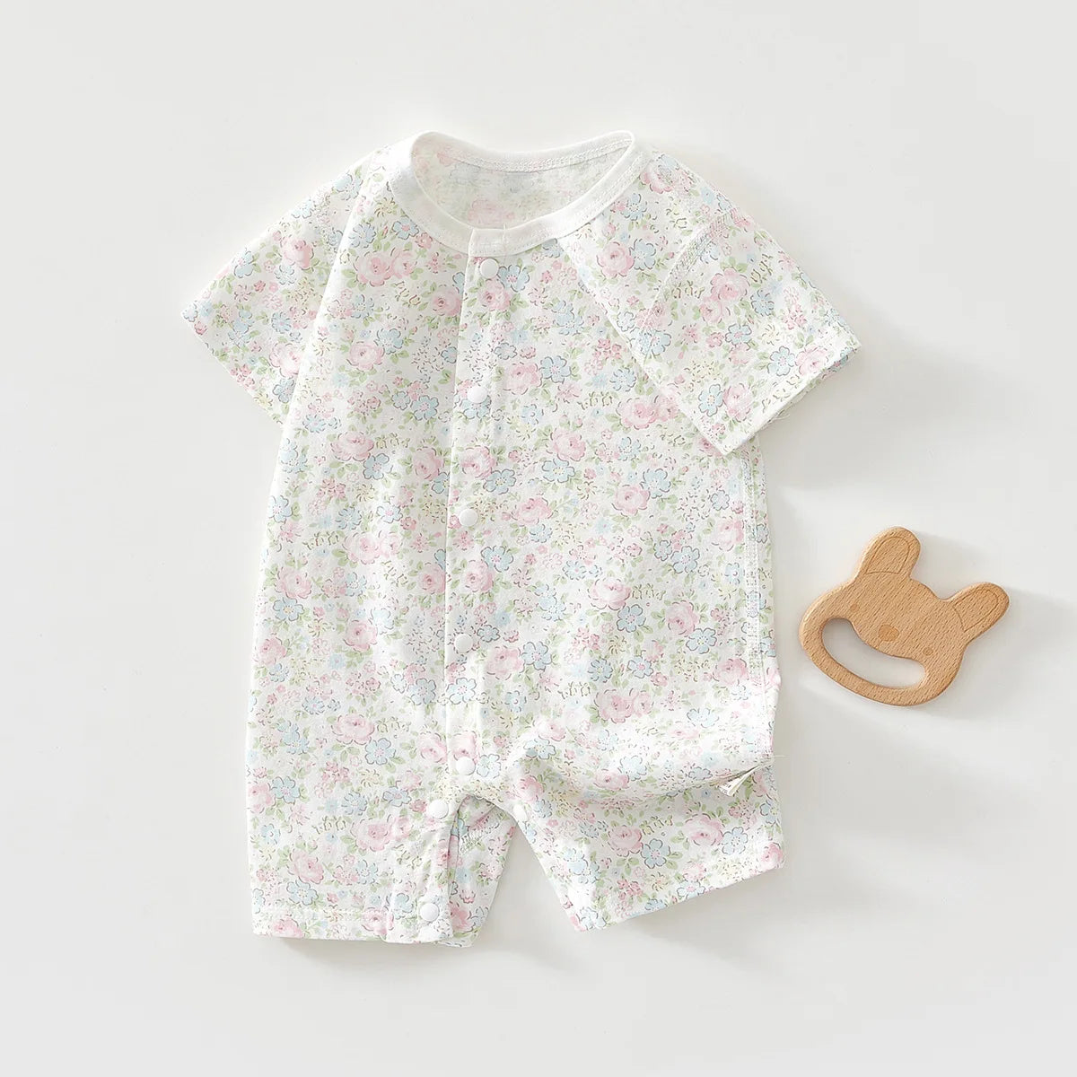 Summer Baby Jumpsuit - 100% Cotton Short Sleeve Romper (0-12 Months)