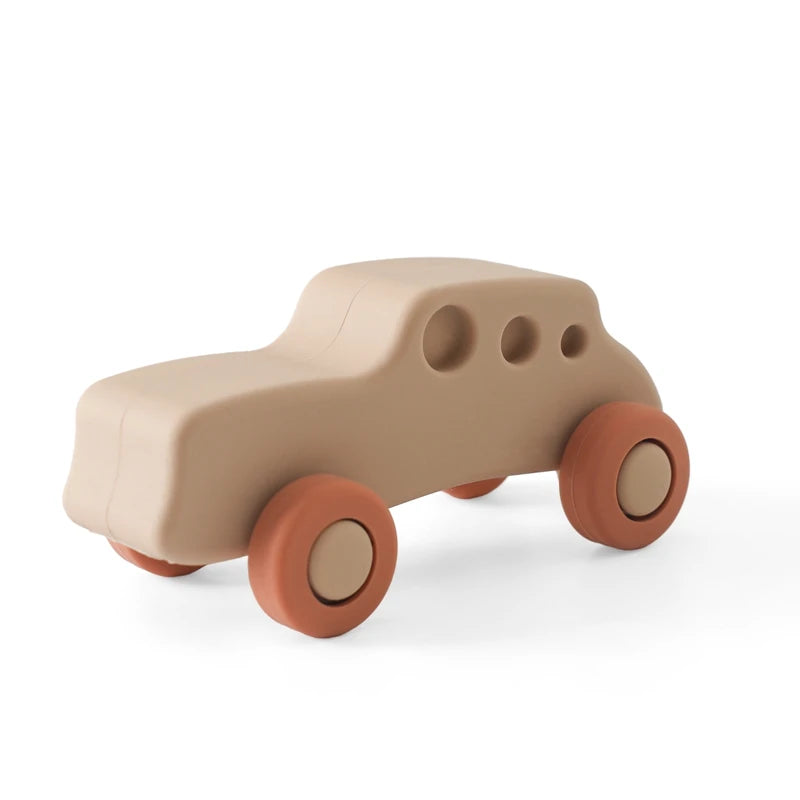 Montessori Wooden Car Teether - BPA Free Baby Toy