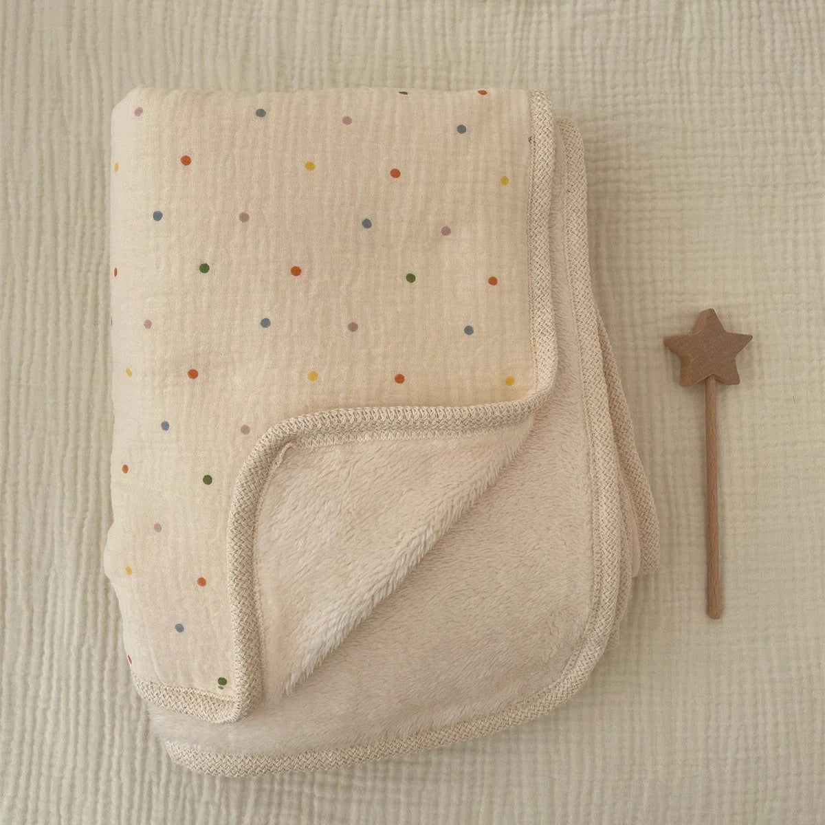 Winter Baby Blanket - Ultra-Soft Fleece Cotton Muslin Swaddle (90×130cm)