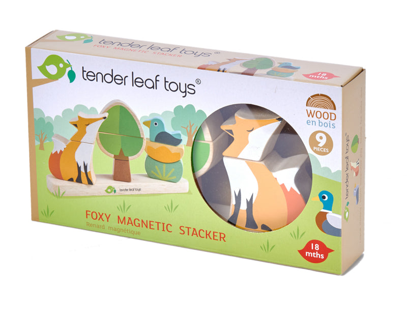 Foxy Magnetic Wooden Stacker Puzzle - Tender Leaf Toys | Wooden Toy NZ