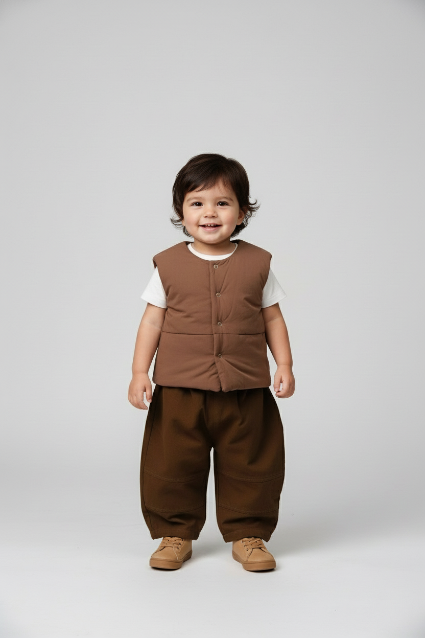 Puffer Vest - Brown