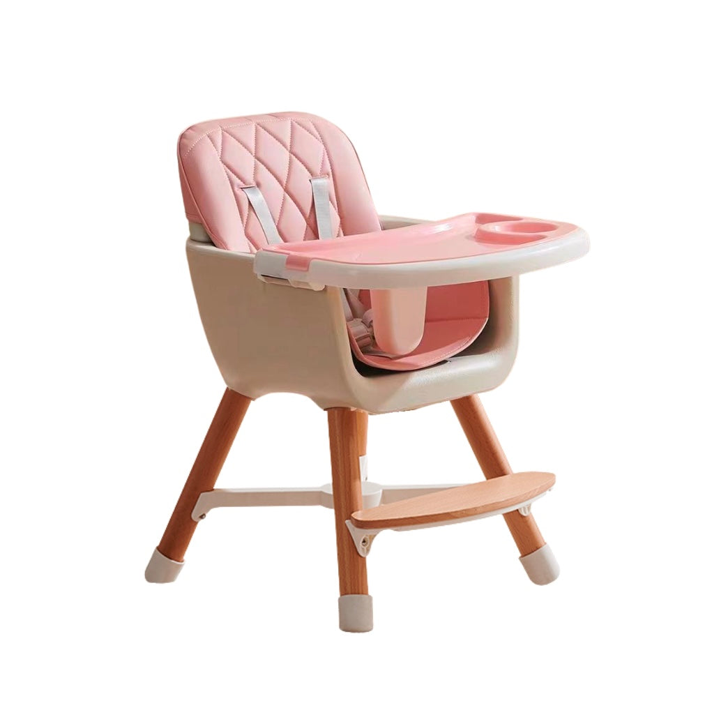 Willow 2 in 1 High Chair Seat for Children Feeding and Play. Natural Beech Wood - PINK