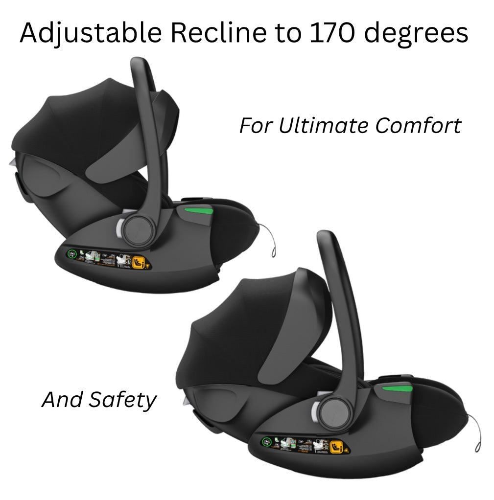 Crown i-Size Reclining Capsule Car Seat with 6-level Adjustable Headrest - BLACK