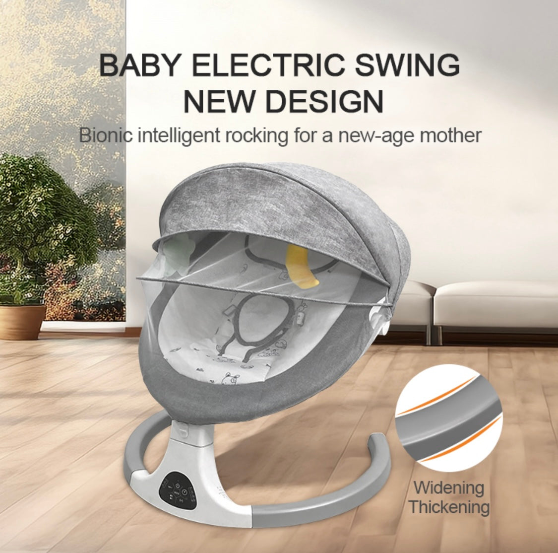 Electric Baby Swing & Bouncer 2-in-1 with Remote Control - Rocker Dining Seat