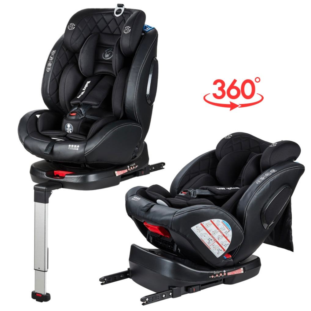 Royal 360 Rotating and Convertible Car Seat with ISOFIX and Leg Support - BLACK