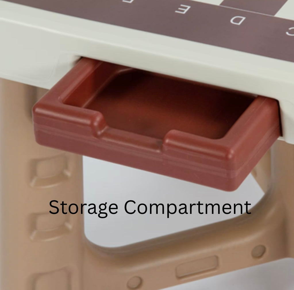 Kids Activity Table and 4 Chairs Set with Storage and Game Board