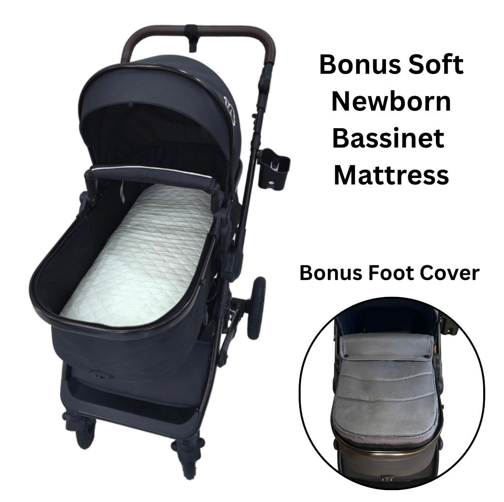 Preorder - Evolve - 3 in 1 Stroller + Bassinet + i-Size Capsule Car Seat Travel System with Mattress + GREY SKIN