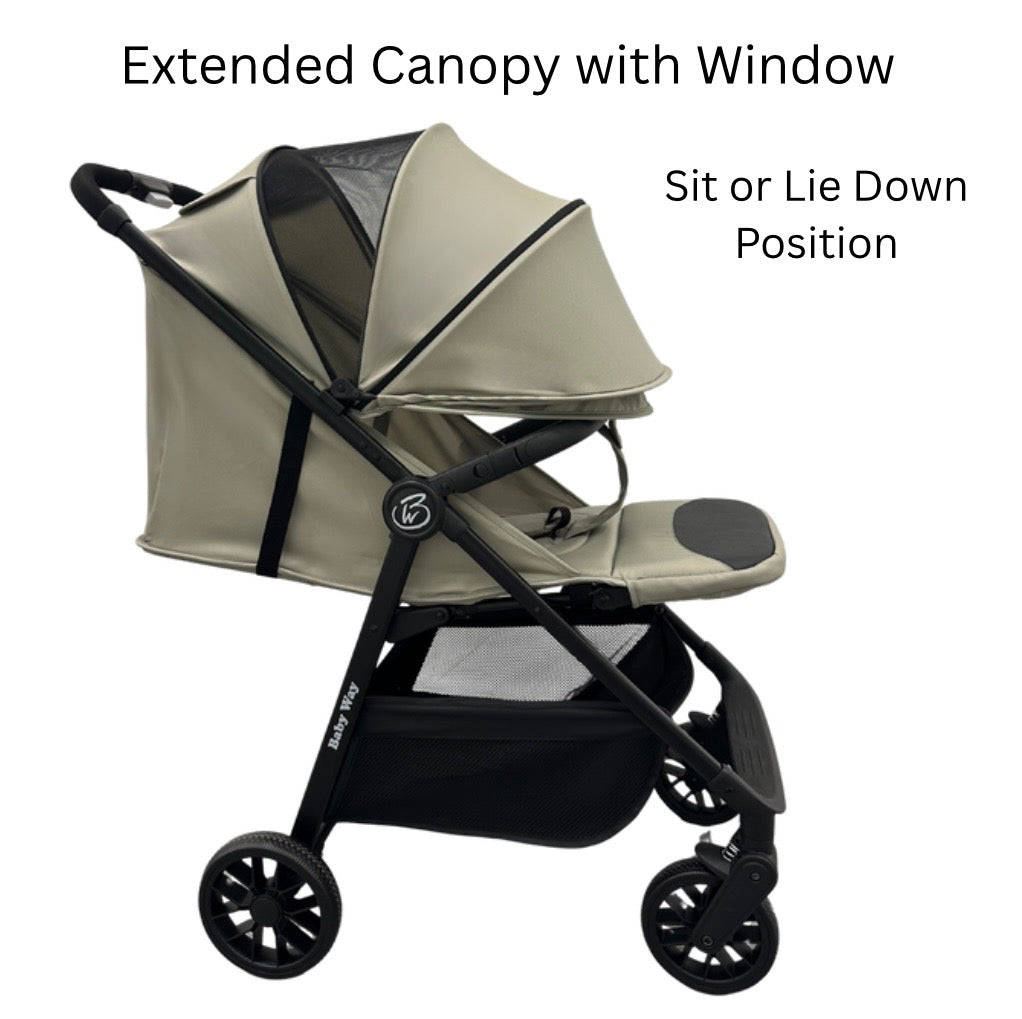 Roam Compact Travel-Friendly Stroller with Extended Canopy - SAND