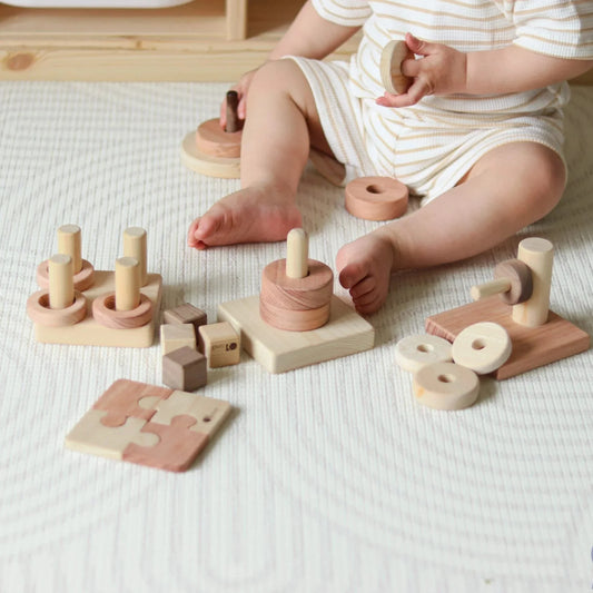 Second Birthday Wooden Montessori Play Set - QToys | Wooden Toy NZ