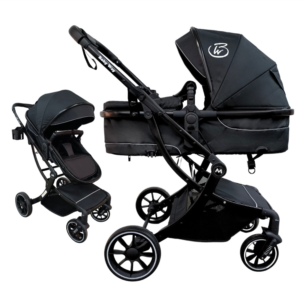 Preorder - Baby 2 in 1 Multifunctional Two-Way Bassinet Stroller BLACK