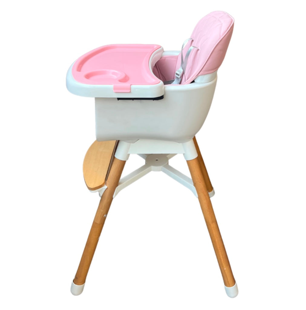 Willow 2 in 1 High Chair Seat for Children Feeding and Play. Natural Beech Wood - PINK