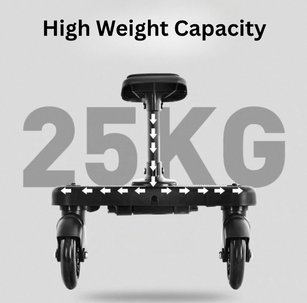 Universal Stroller Ride-On Board with Seat and Strap Holder