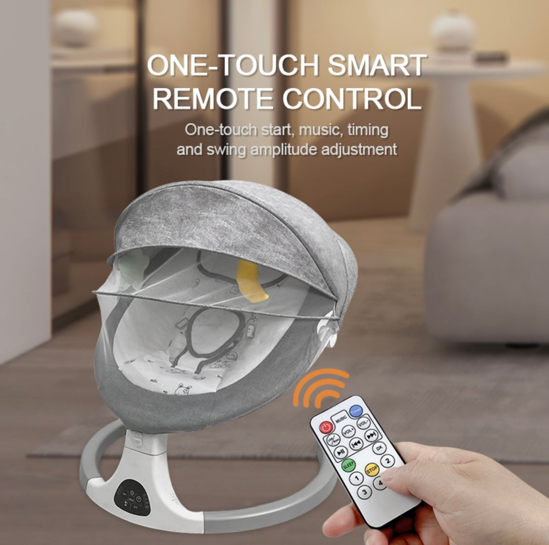 Electric Baby Swing & Bouncer 2-in-1 with Remote Control - Rocker Dining Seat