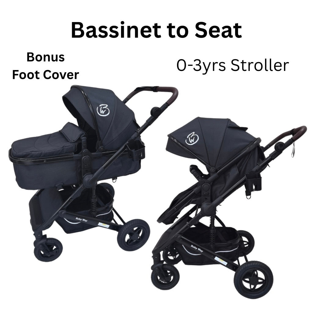Preorder - Evolve - 3 in 1 Stroller + Bassinet + i-Size Capsule Car Seat Travel System with Mattress + Pink Skin