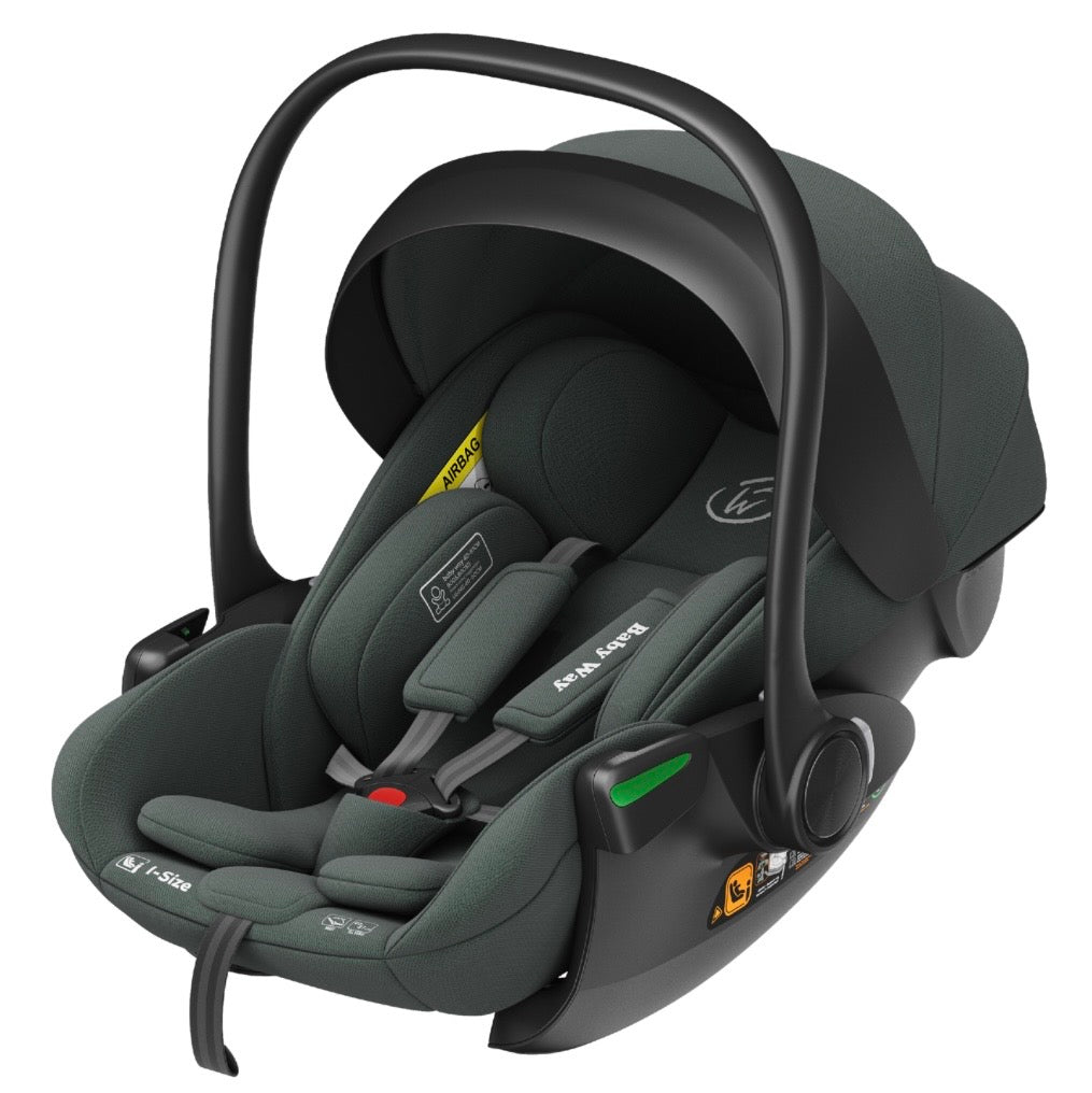 Crown i-Size Capsule Car Seat – Reclining Capsule with 6-Level Adjustable Headrest - Olive