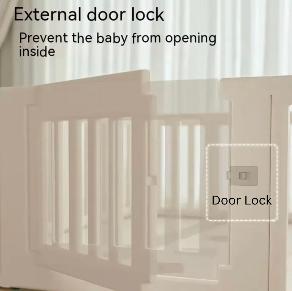 2-in-1 Baby Playpen & Storage Rack – 10-Panel Convertible Play Yard