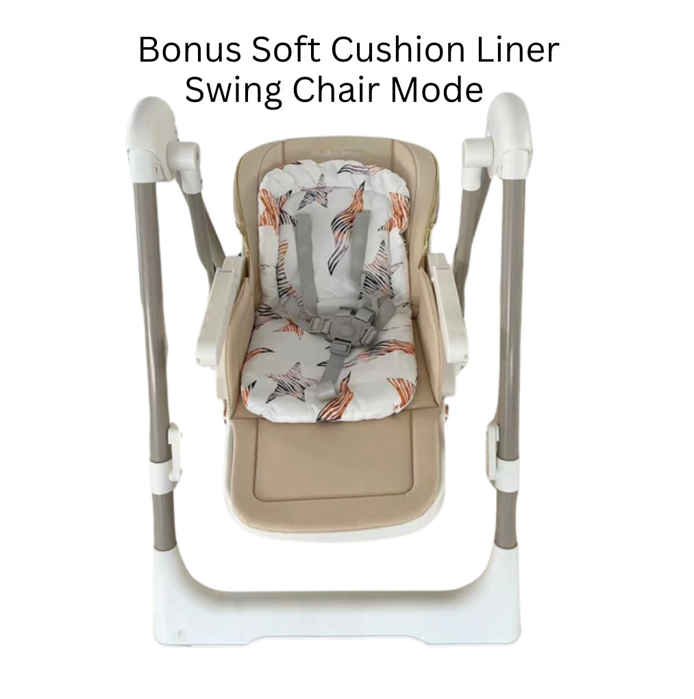Jupiter Beige 2-in-1 High Chair & Swing