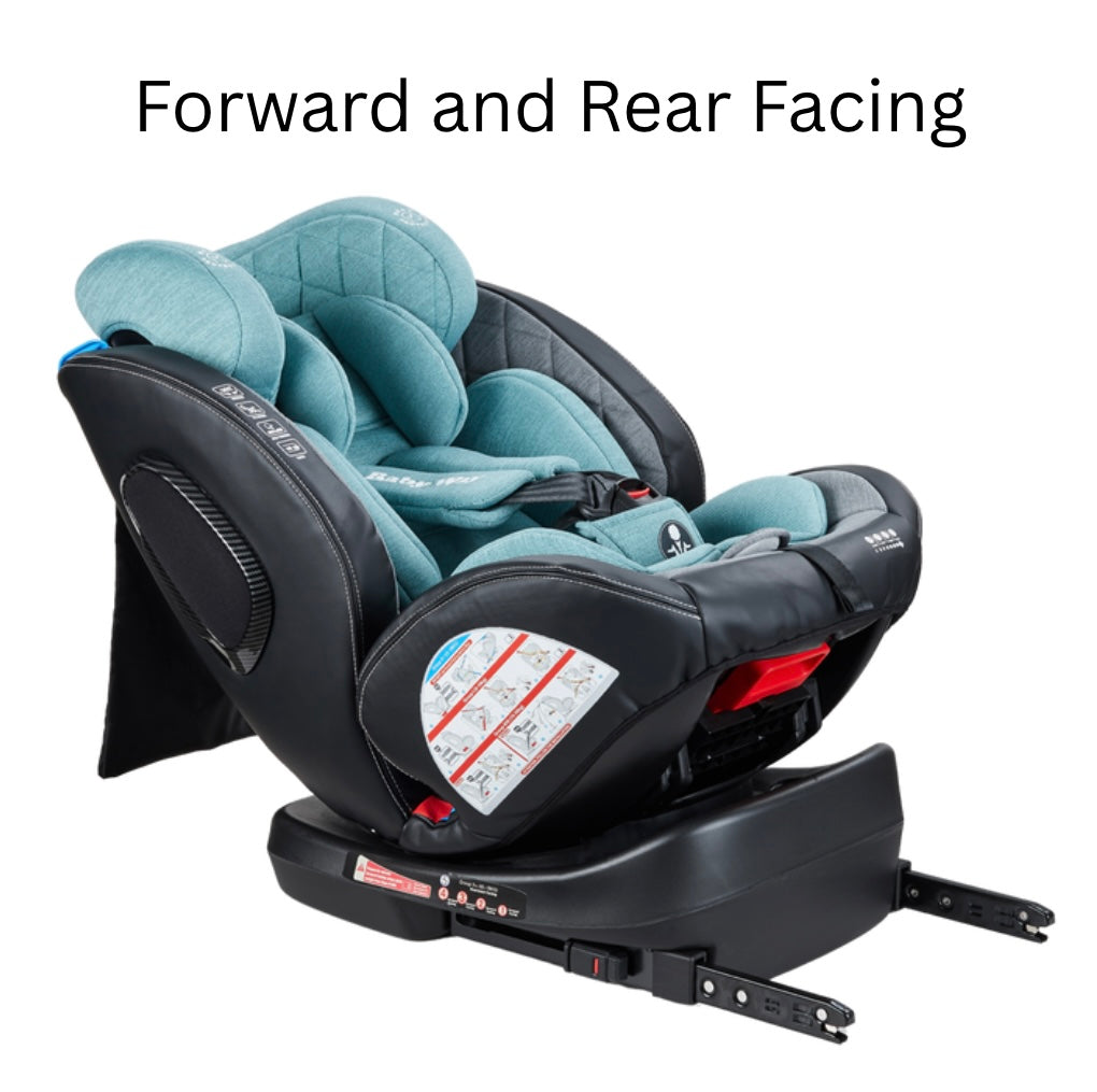 Royal 360 Rotating and Convertible Car Seat with ISOFIX and Leg Support - Turquoise