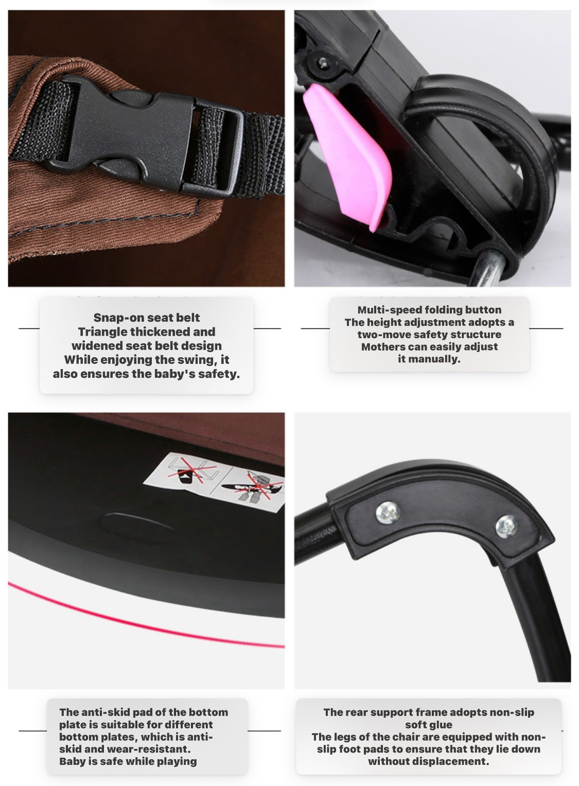 Baby Rocker Bouncer Chair with Soothing Vibration and Toy Bar