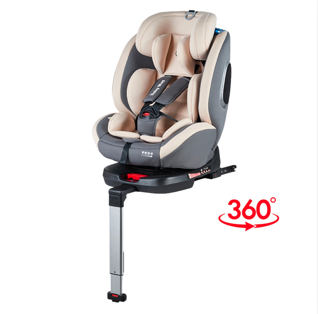 SafeHalo 360° Rotating i-Size Car Seat with ISOFIX – All Ages (Khaki)