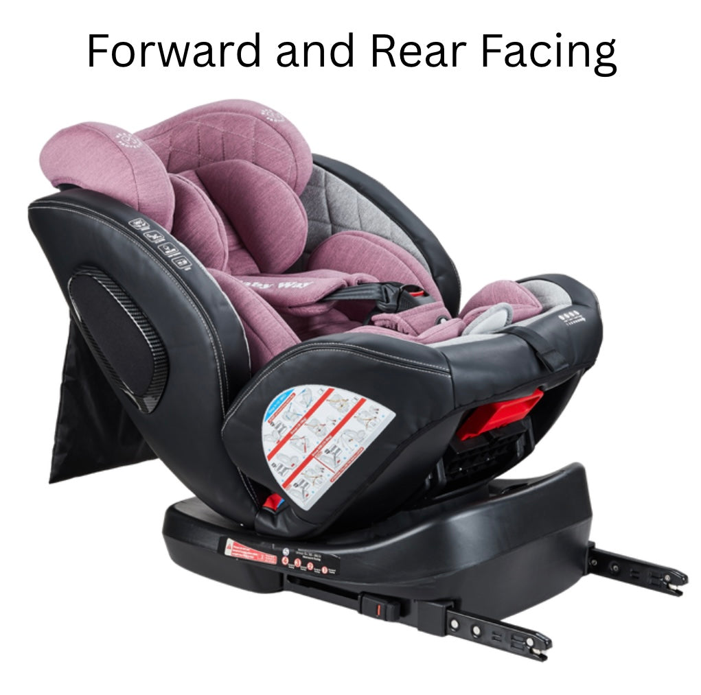 Royal 360 Rotating and Convertible Car Seat with ISOFIX and Leg Support - PINK