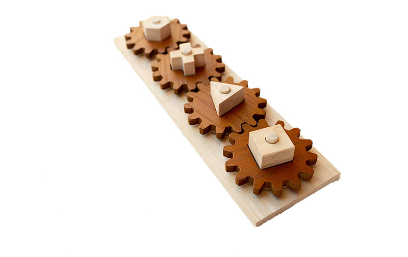 Wooden 4-Gear Puzzle Board - QToys