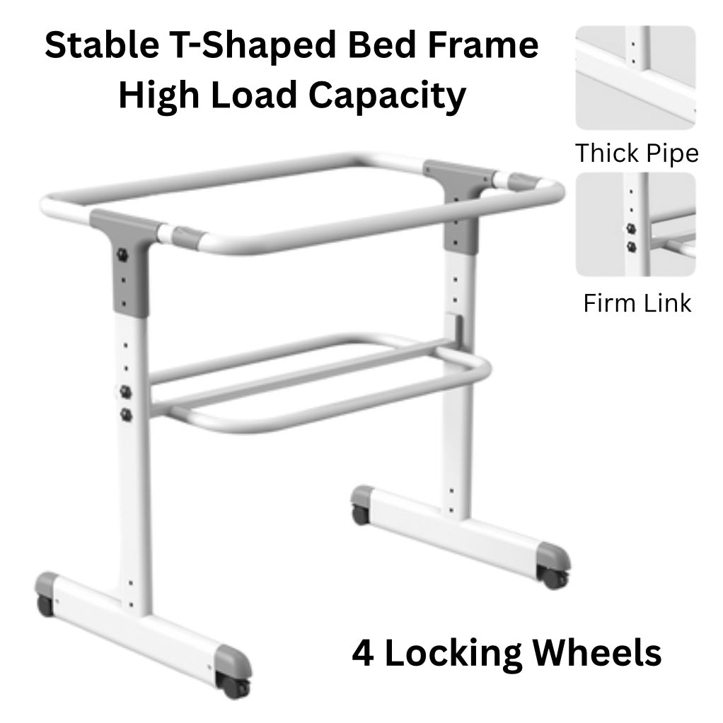3-in-1 Bedside Bassinet & Co-Sleeper – Adjustable Height Baby Bed with Mattress