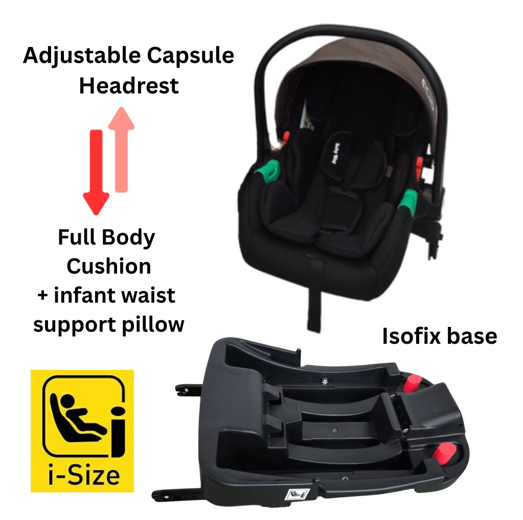 Gold Series 3-in-1 Travel System – Stroller, Bassinet & Capsule Bundle in Beige/Gold