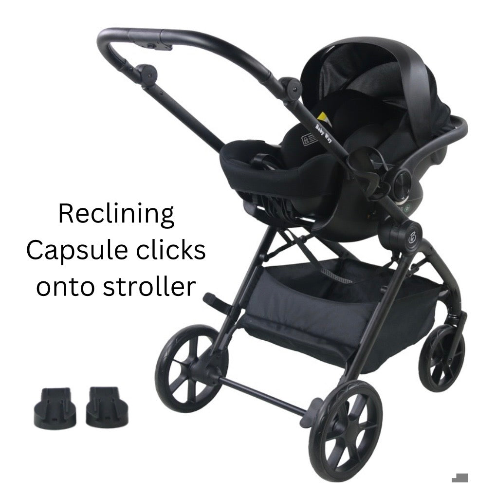 Preorder - Crown Y Luxury Travel System - Reversible Stroller + Reclining i-Size Capsule + Rotating ISOFIX Base