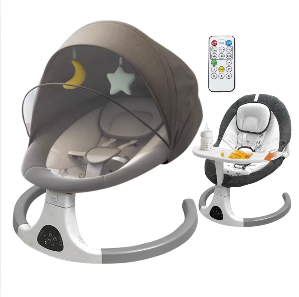 Electric Baby Swing & Bouncer 2-in-1 with Remote Control - Rocker Dining Seat