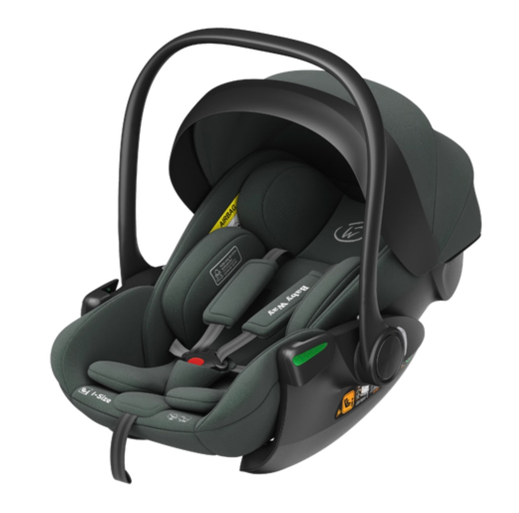 Crown i-Size Reclining Capsule Car Seat and ISOFIX 360 Rotating Capsule Base - OLIVE