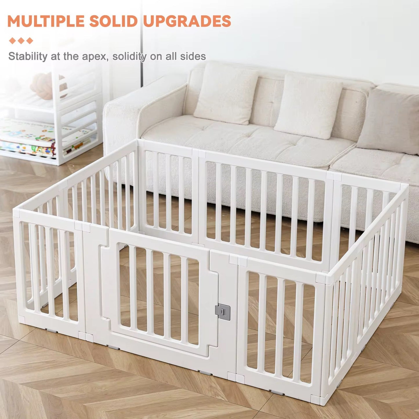 2-in-1 Baby Playpen & Storage Rack – 10-Panel Convertible Play Yard