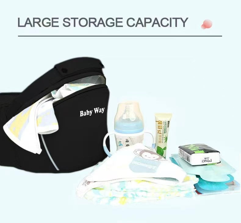 Ergonomic Multi-Function Baby Carrier with Hip Seat | 0-36 Months - BLACK