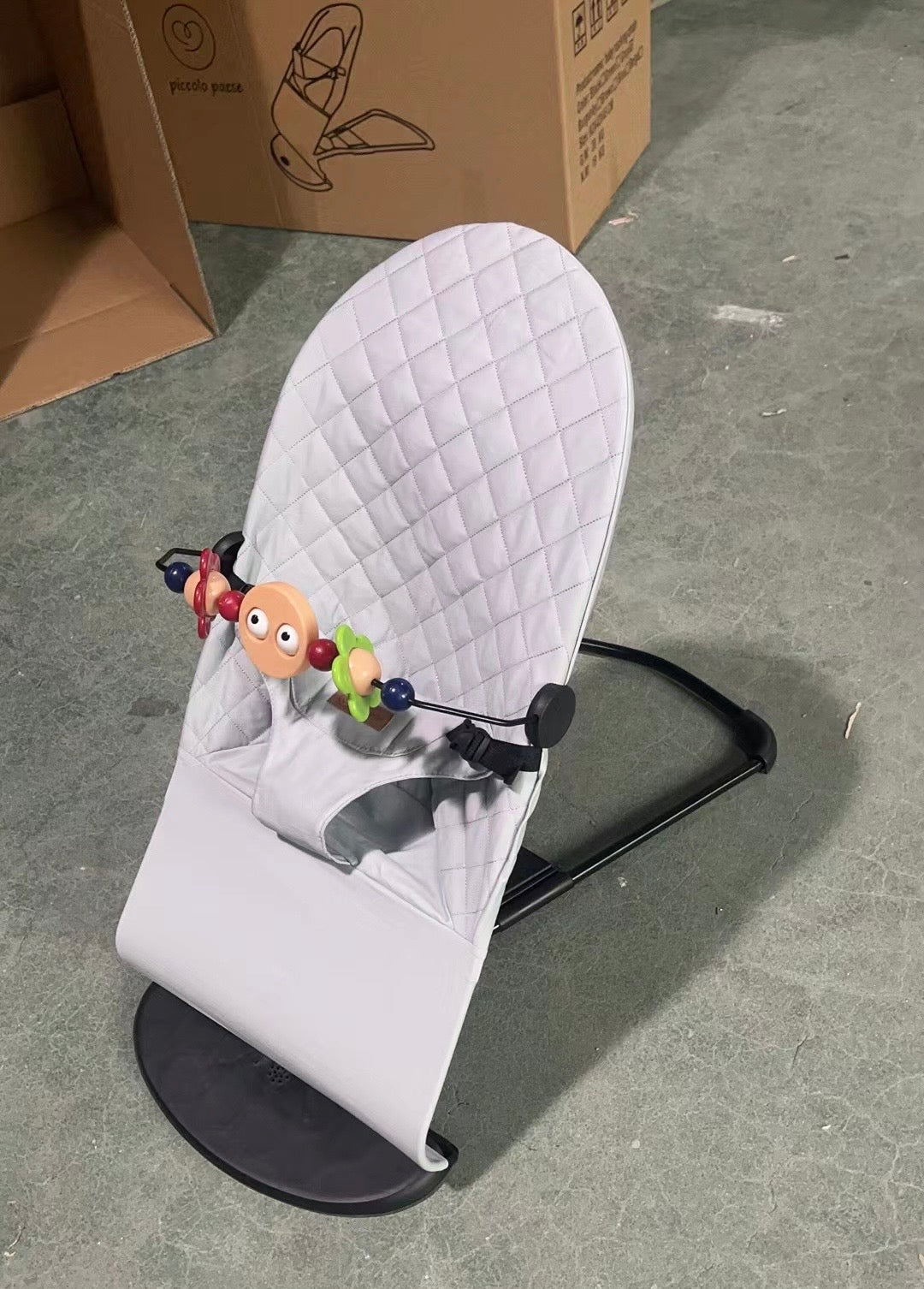 Baby Rocker Bouncer Chair with Soothing Vibration and Toy Bar