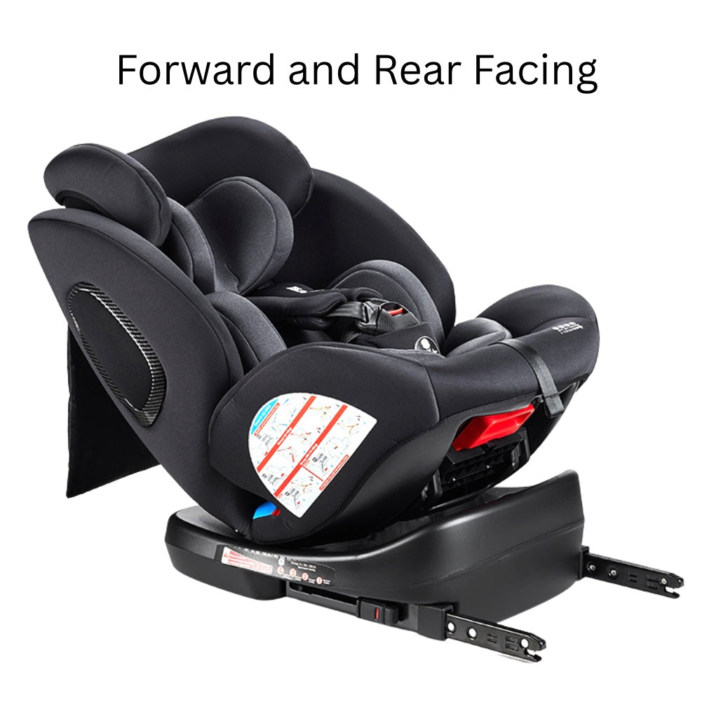 Classic 360 Rotating and Convertible Car Seat with ISOFIX and Leg Support - BLACK