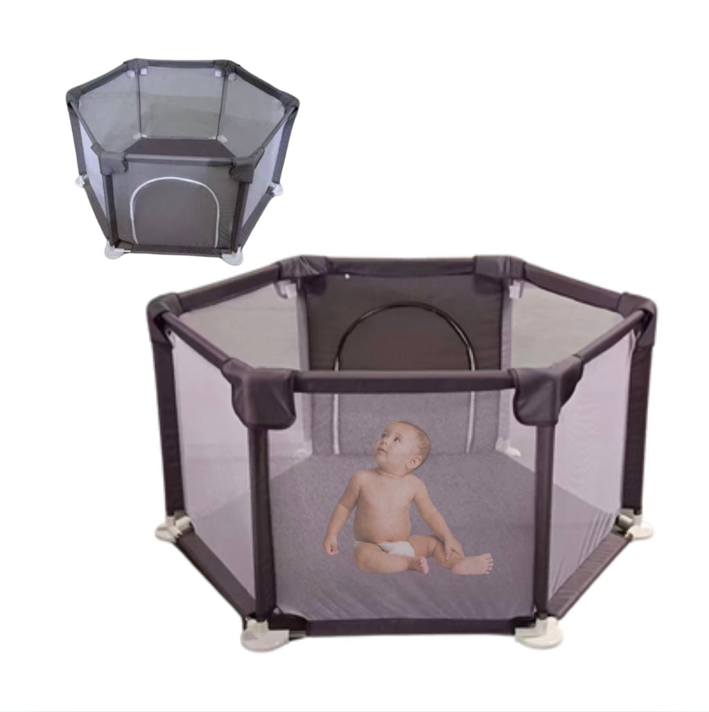 Hexagon Baby Playpen with Zipper Door – Portable Play Area & Safety Gate