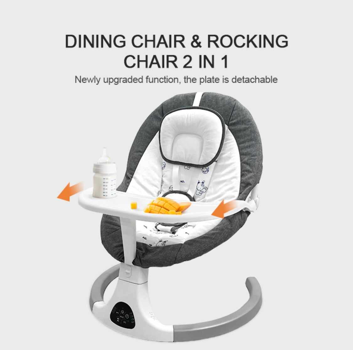 Electric Baby Swing & Bouncer 2-in-1 with Remote Control - Rocker Dining Seat