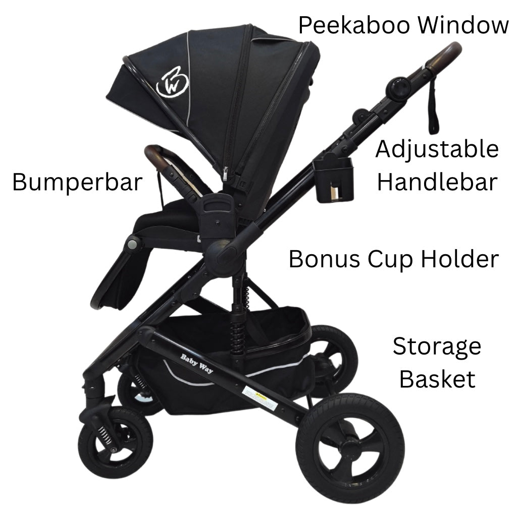 Versa 2-in-1 Bassinet Stroller with Sunshade and Cup Holder
