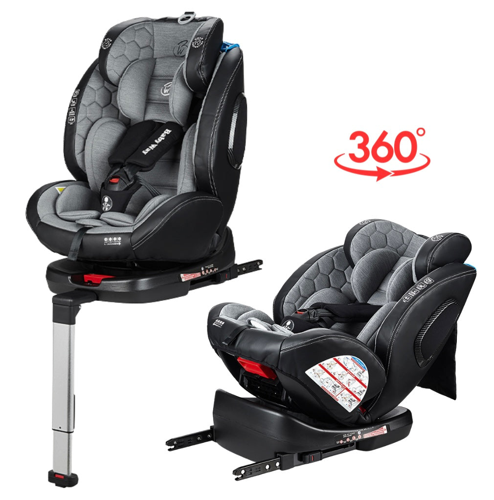 Safeguard 360 Rotating and Convertible Car Seat with Leg Support - Grey