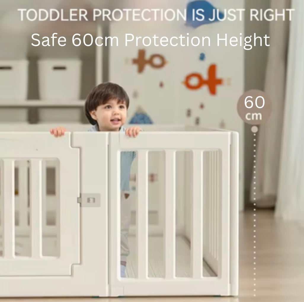 2-in-1 Baby Playpen & Storage Rack – 10-Panel Convertible Play Yard