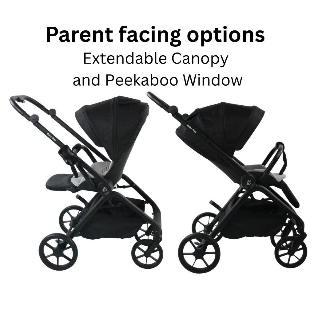 Preorder - Crown Y – Luxury Reversible Open Bassinet Stroller with Sunshade and Extended Canopy