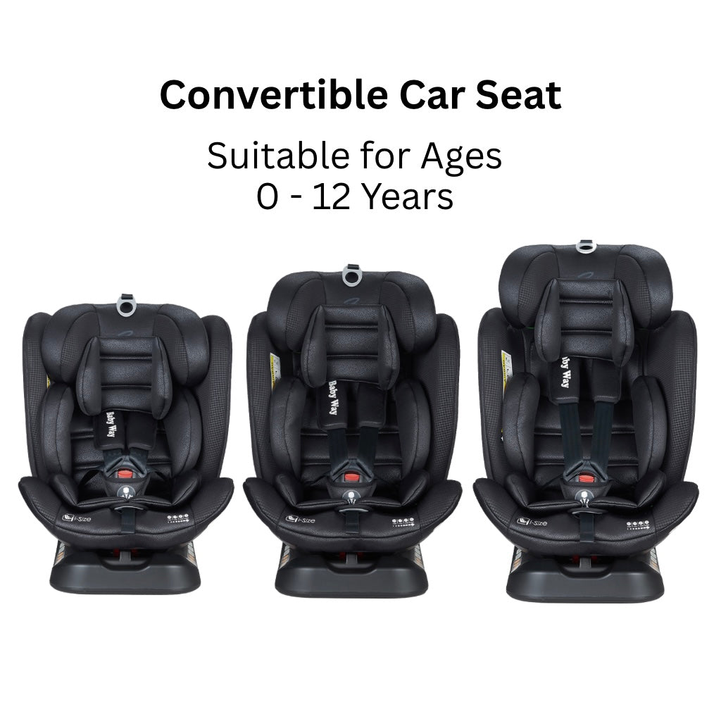 GrowSwitch i-Size Convertible Car Seat – Birth to 12 Years (Black)