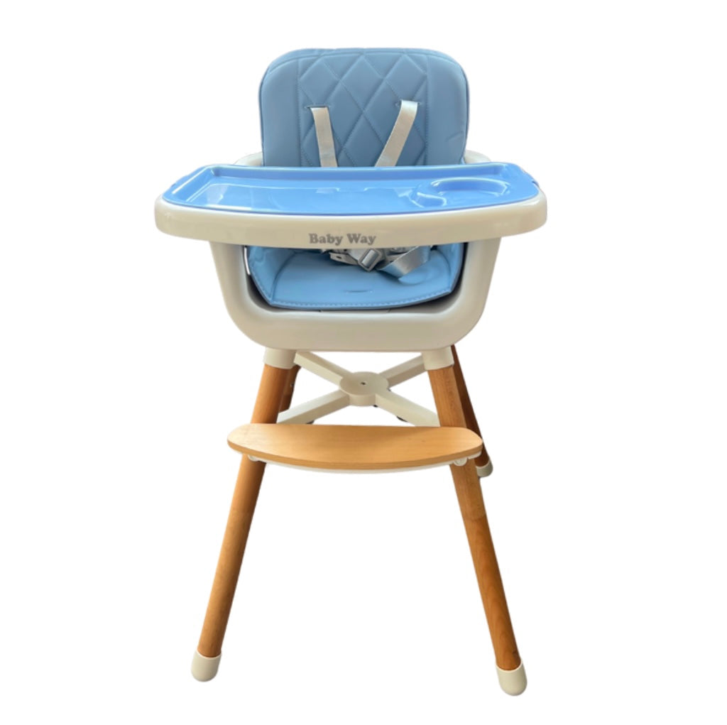 Willow Natural Beech Wood  2 in 1 Children High Chair - BLUE