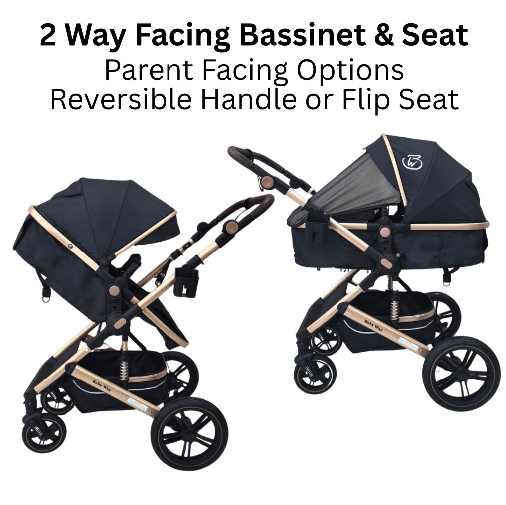 Preorder -Supra 3-in-1 Travel System - Stroller, Bassinet & Capsule Car Seat with Grey Skin